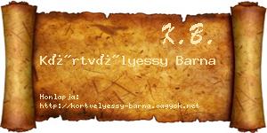 Körtvélyessy Barna névjegykártya