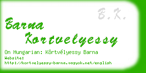 barna kortvelyessy business card