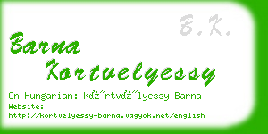 barna kortvelyessy business card